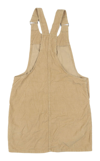 Denim Co. Beige Pinafore Dress, 100% Cotton, Size 8