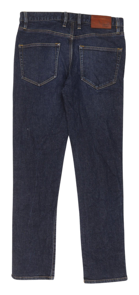 Mens UK Size M River Island Slim Fit Slim Blue Jeans