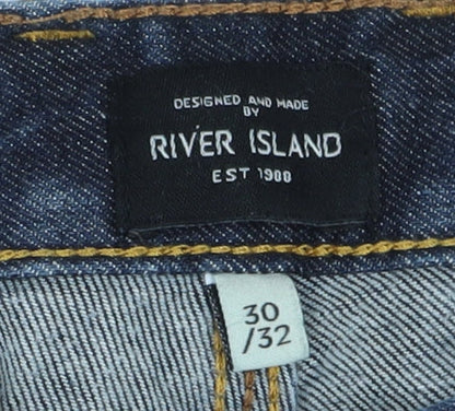 Mens UK Size M River Island Slim Fit Slim Blue Jeans