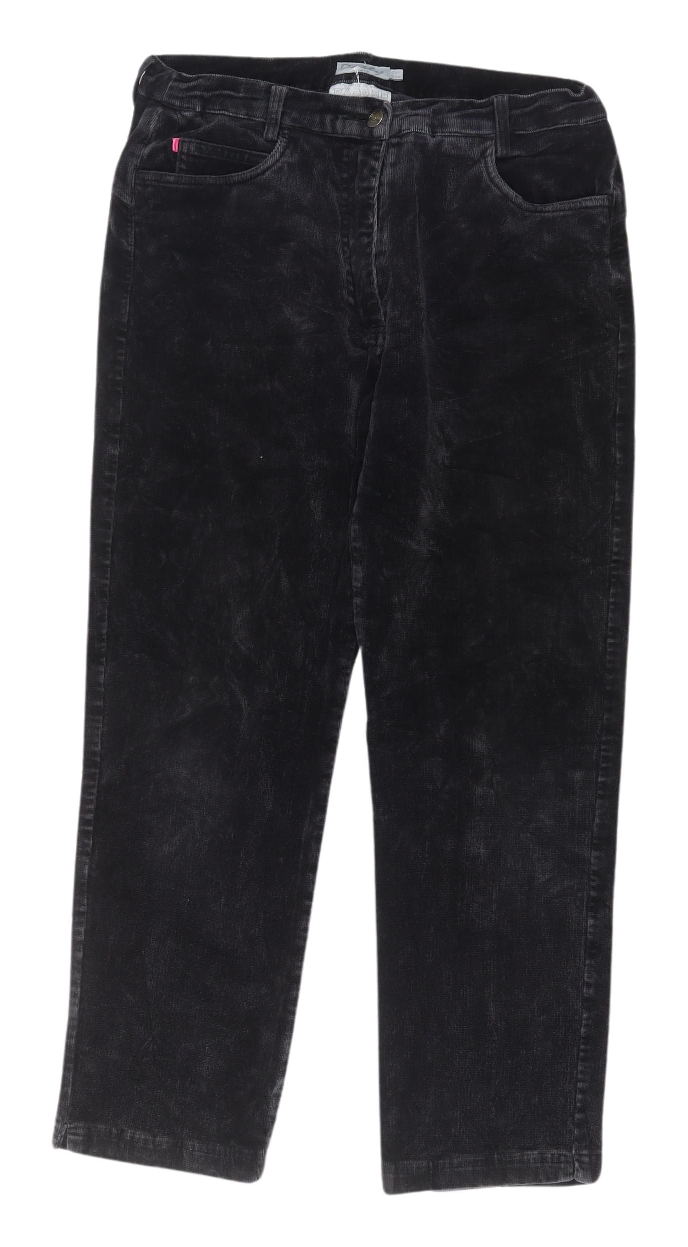 Daily Women's Black Straight Corduroy Trousers Size 12