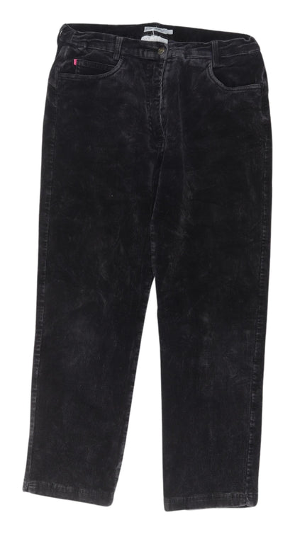 Daily Women's Black Straight Corduroy Trousers Size 12