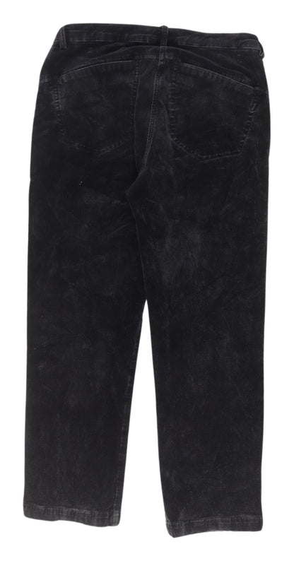 Daily Women's Black Straight Corduroy Trousers Size 12