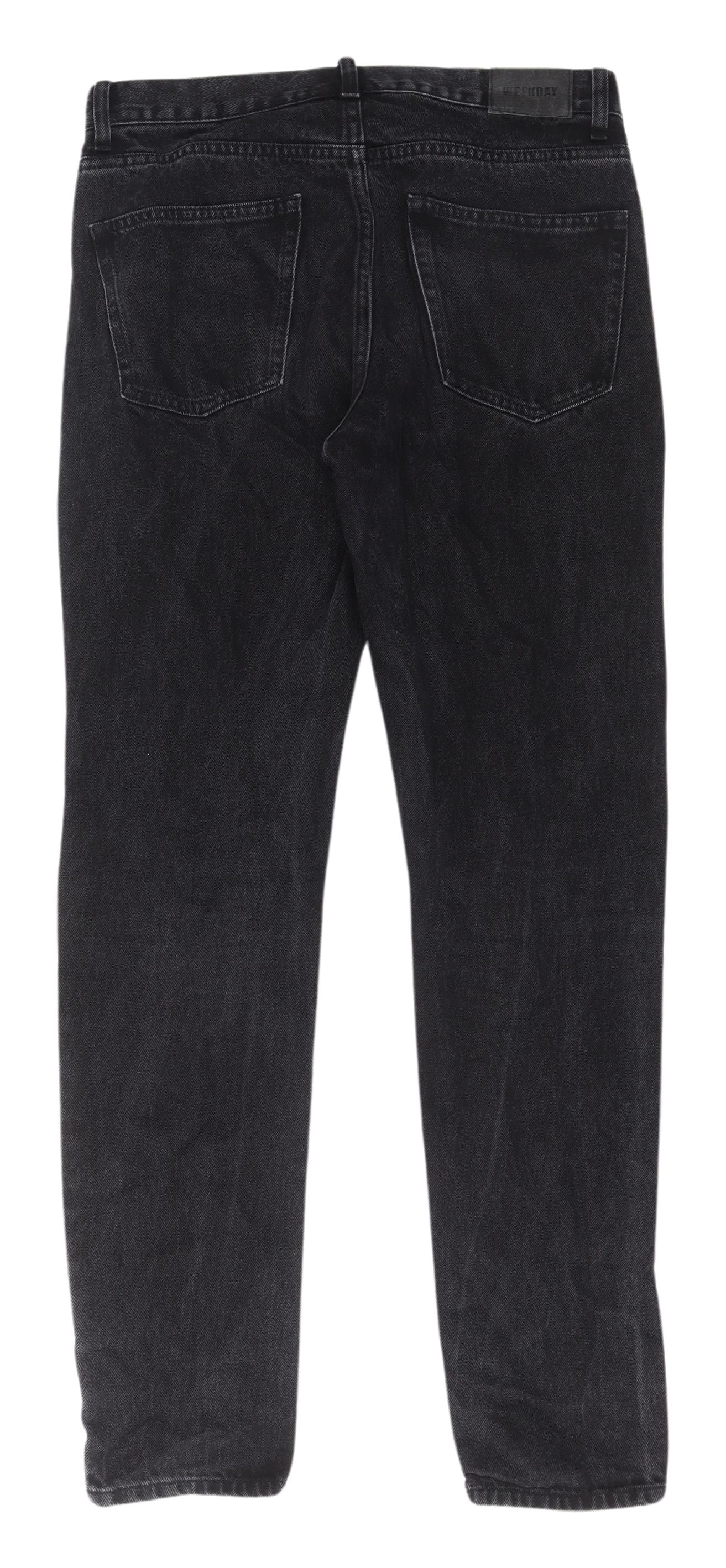 Unisex Adultss UK Size L Weekday Regular Fit Tapered Black Jeans