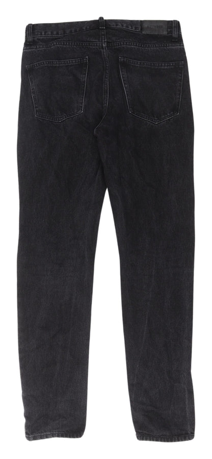 Unisex Adultss UK Size L Weekday Regular Fit Tapered Black Jeans