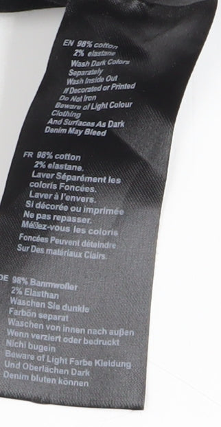 Enzo Men's Black Straight Jeans 34S Regular Fit