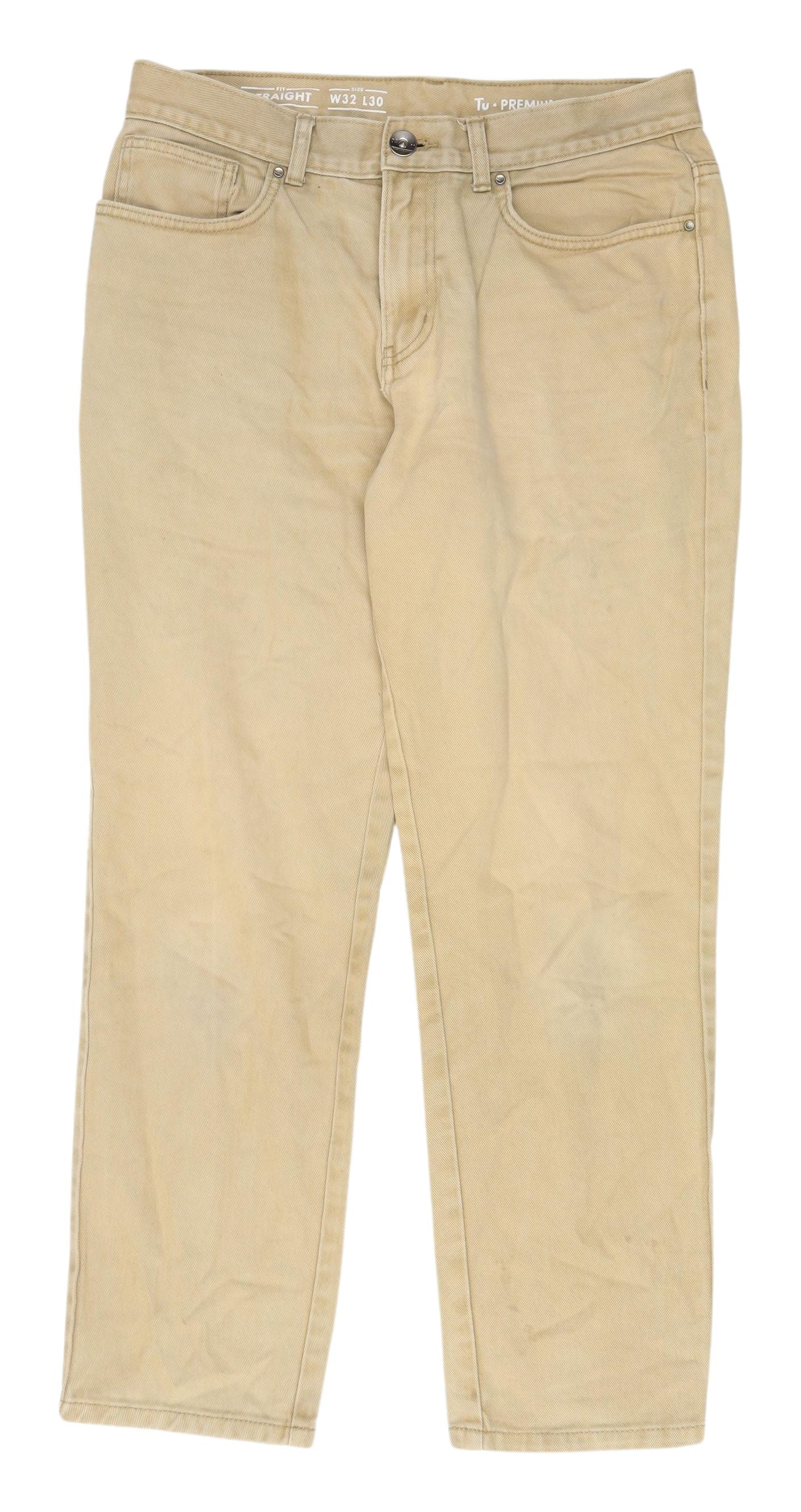 Tu Men's Beige Straight Leg Jeans W32 L30