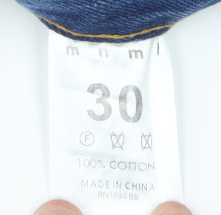 MNML Men's Light Blue Distressed Straight Jeans