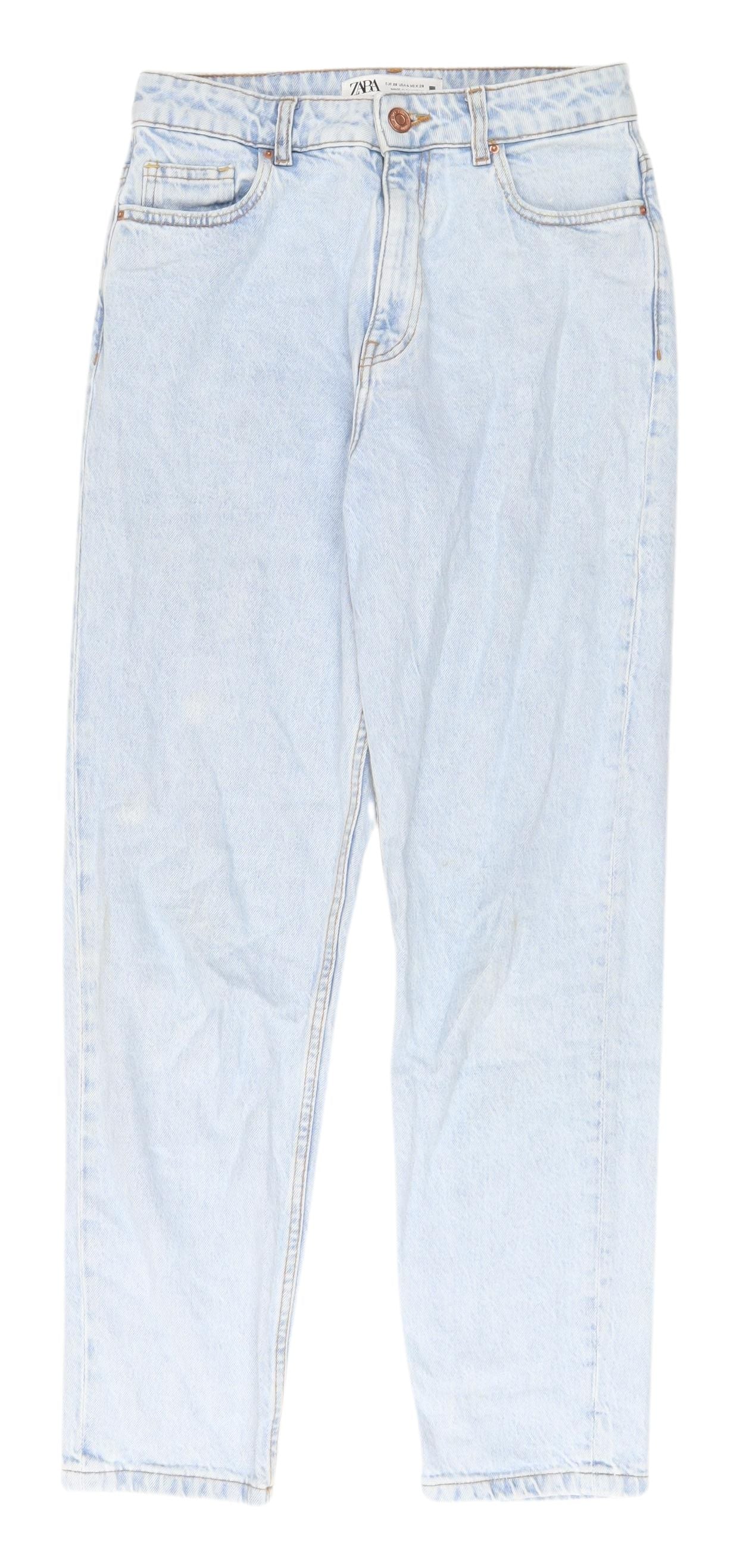 Zara Women's Light Blue Straight Jeans Size 8