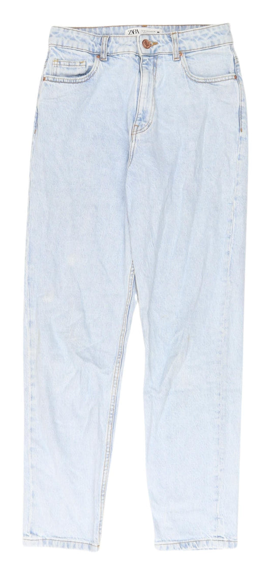 Zara Women's Light Blue Straight Jeans Size 8