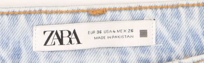 Zara Women's Light Blue Straight Jeans Size 8