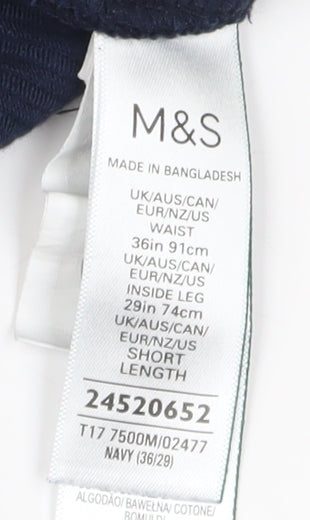 Marks & Spencer Men's Blue Corduroy Chinos 36L