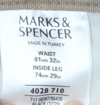 Marks and Spencer Men's Black Straight Jeans Size L