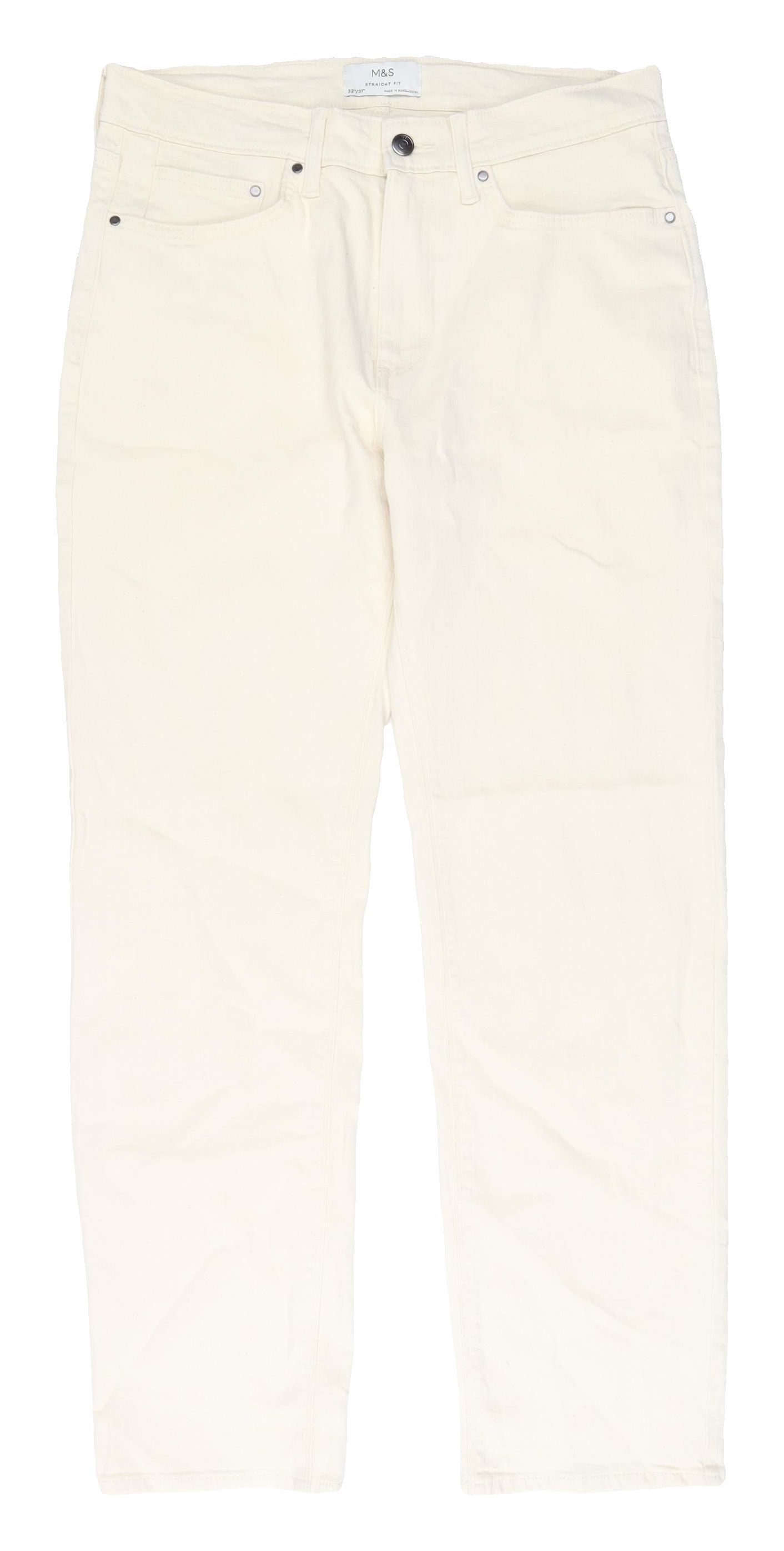 Marks and Spencer Men's Ivory Straight Jeans 32