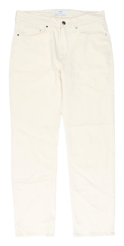 Marks and Spencer Men's Ivory Straight Jeans 32