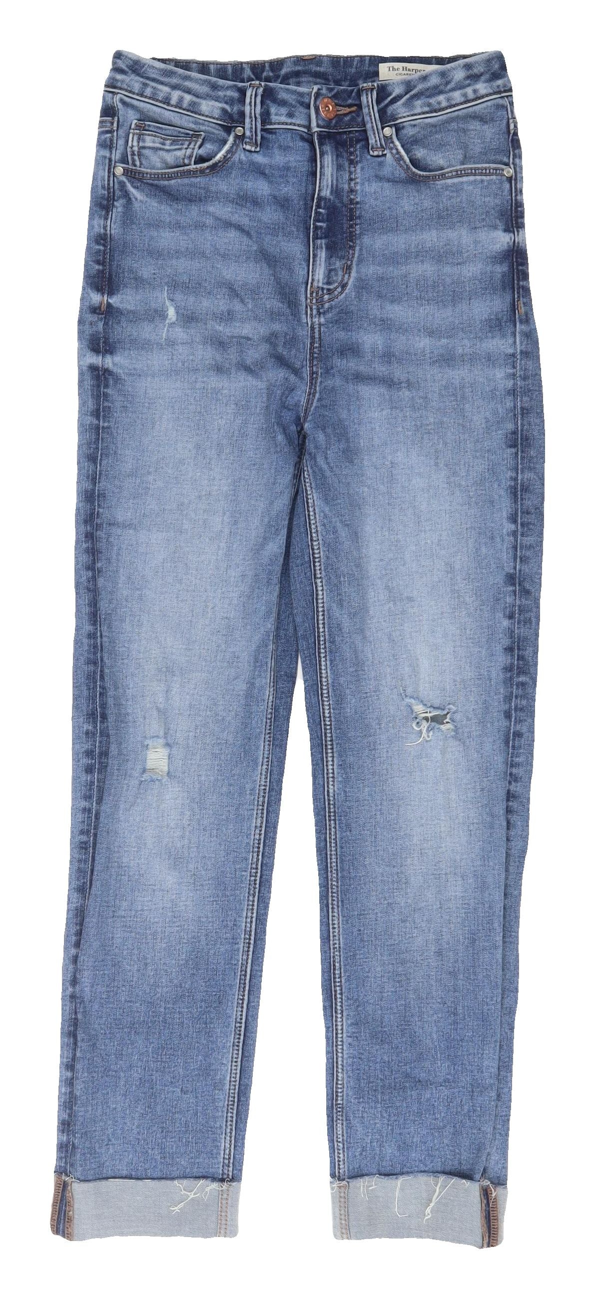 Womens UK Size S Marks and Spencer Regular Fit Straight Blue Jeans