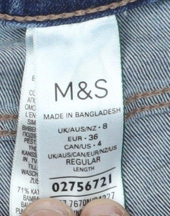 Womens UK Size S Marks and Spencer Regular Fit Straight Blue Jeans