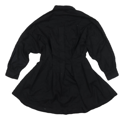 PrettyLittleThing Black Shirt Dress, Size 8, Women's, Collared