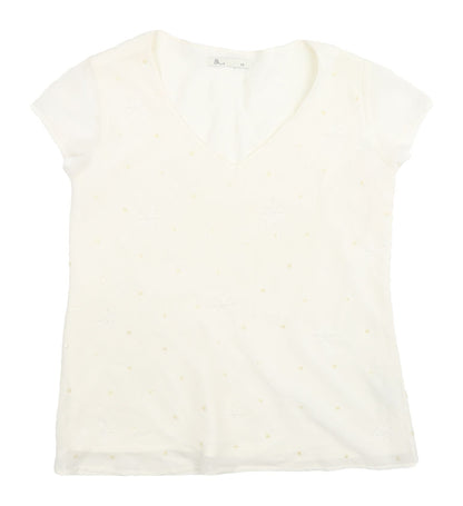 Womens UK Size 12 BHS White Basic T-Shirt