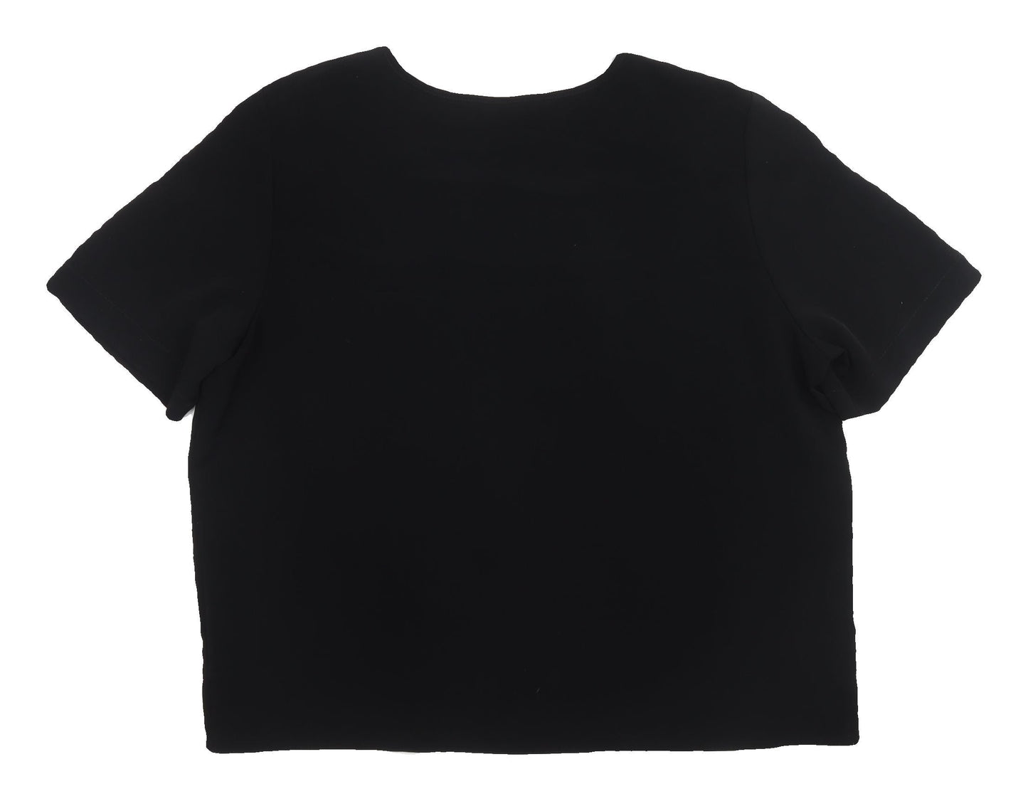 First Avenue Black T-Shirt Women Size 18 Crew Neck