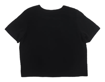 First Avenue Black T-Shirt Women Size 18 Crew Neck