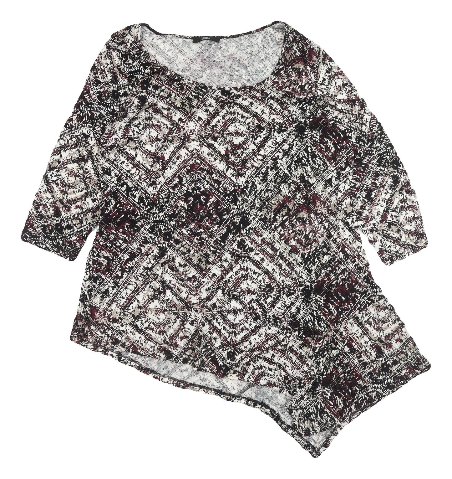 Womens UK Size 18 Marks and Spencer Multicoloured Asymmetric Blouse