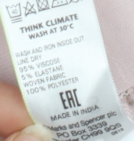Womens UK Size 14 Marks and Spencer Pink Basic T-Shirt