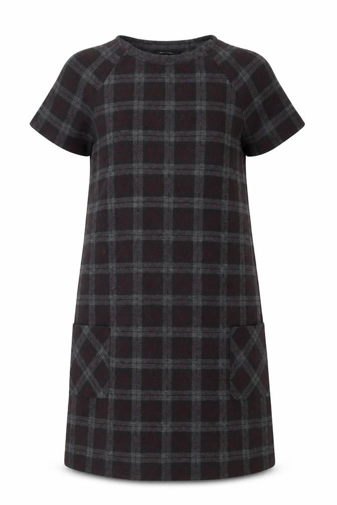 New Look Women's Black Plaid Shift Dress Size 10