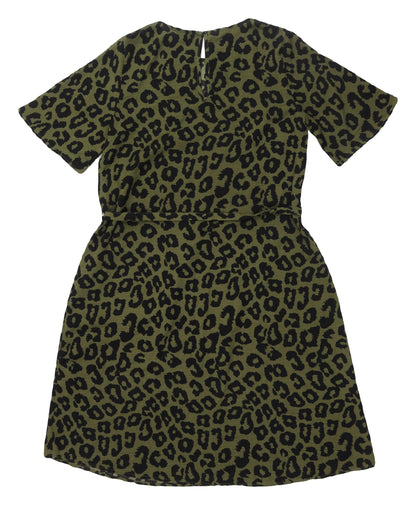 Jacqueline de Yong Women's Green Animal Print Dress, Size 8