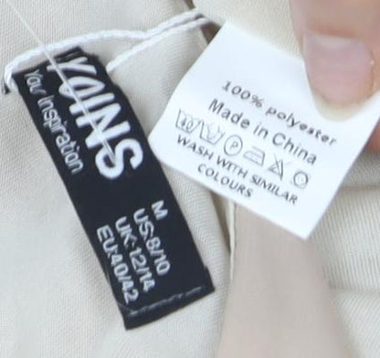 Yoins Beige A-Line Dress with Lace Accents, Size M