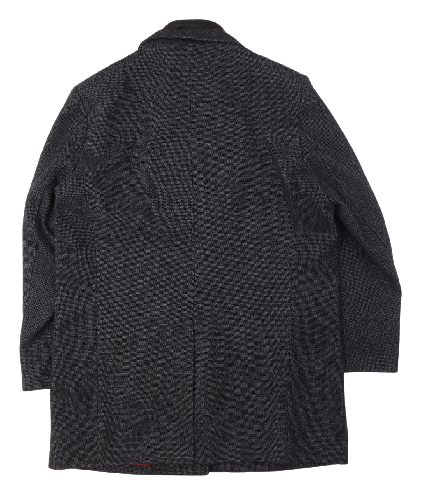 Hafnium Unisex Black Wool Blend Long Overcoat Size 30