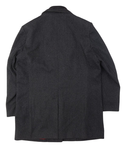 Hafnium Unisex Black Wool Blend Long Overcoat Size 30