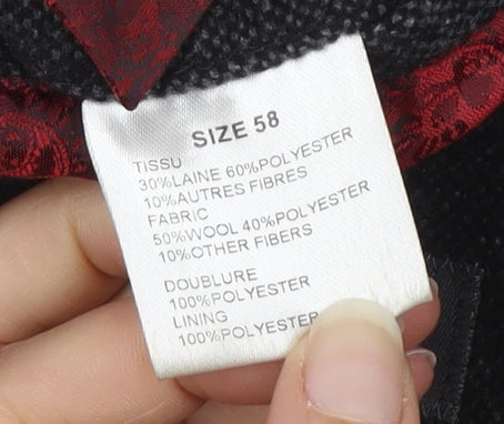 Hafnium Unisex Black Wool Blend Long Overcoat Size 30