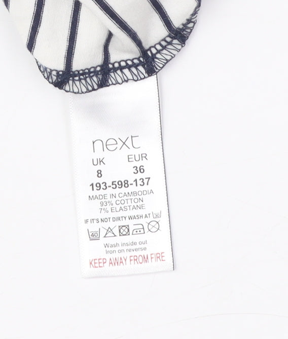 Next Women's Blue Striped T-Shirt Dress Size 8