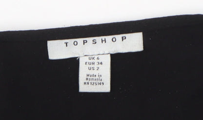 Womens UK Size 6 Topshop Black Kimono Blouse