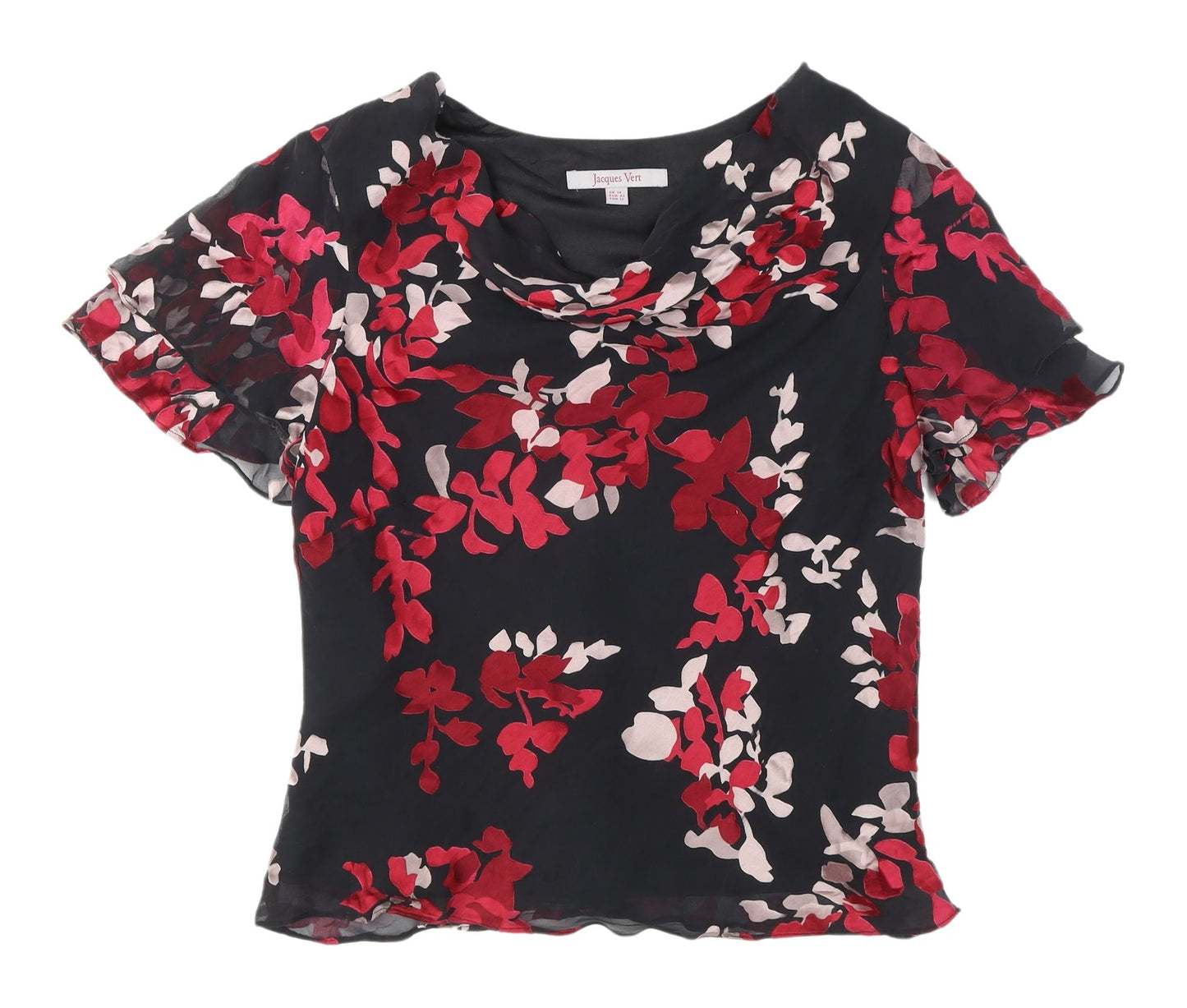 Jacques Vert Floral Blouse, Women, Size 14, Viscose/Silk, Multicoloured