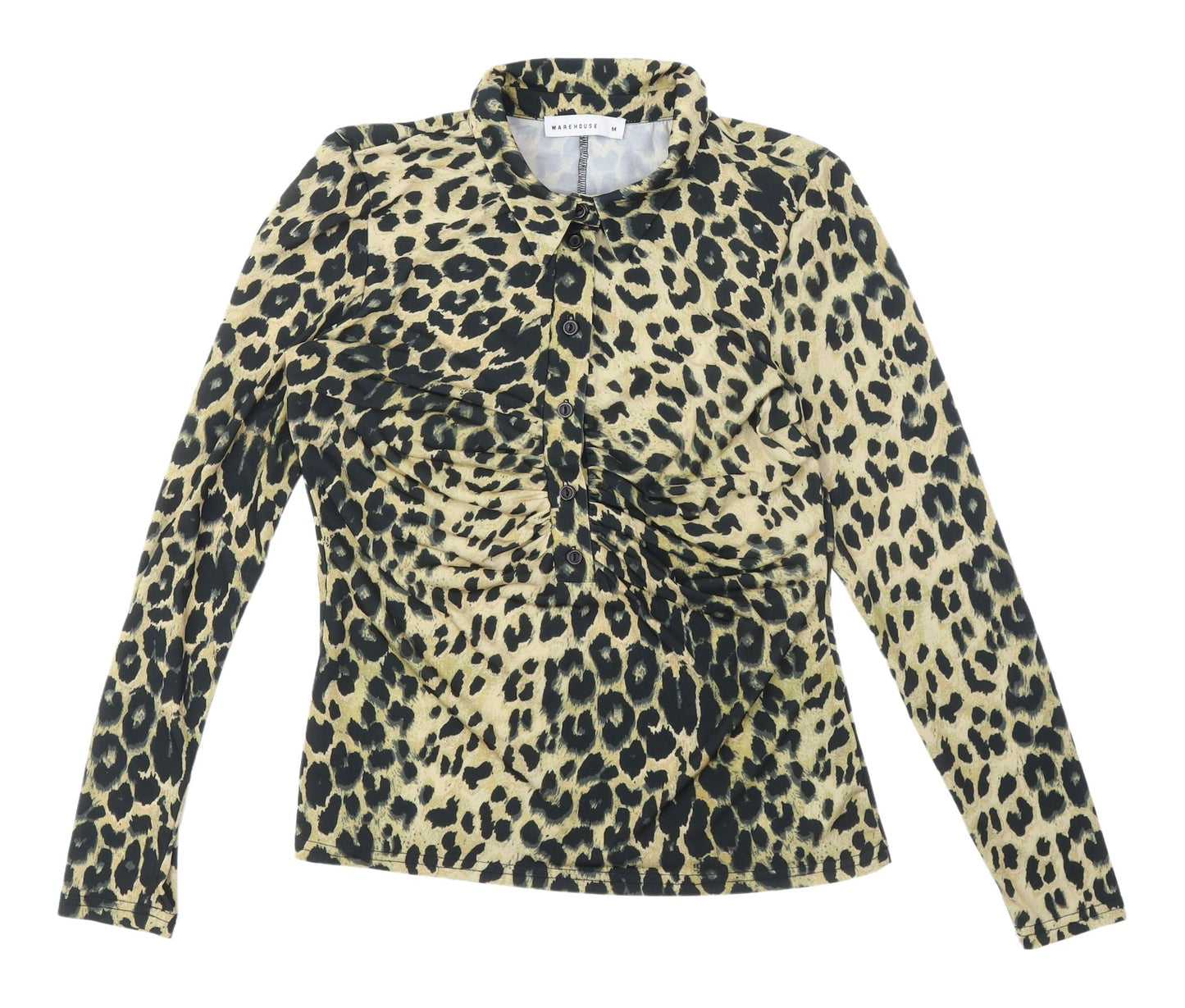 Womens UK Size M Warehouse Multicoloured Basic Button-Up