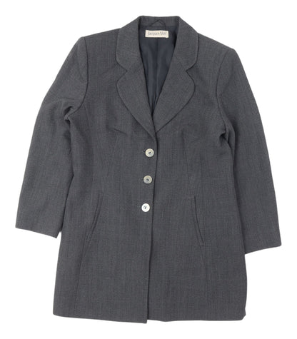 Jacques Vert Women's Grey Mid-Length Coat - Size 12