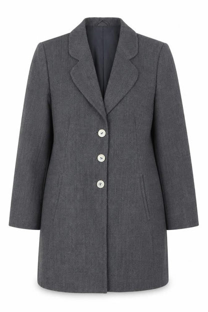 Jacques Vert Women's Grey Mid-Length Coat - Size 12