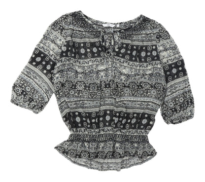 Womens UK Size 12 New Look Black Tunic Blouse