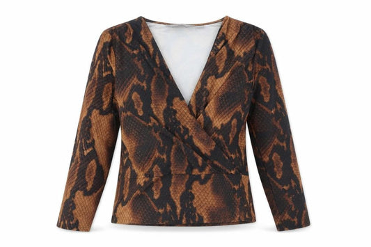 Womens UK Size 10 Dorothy Perkins Brown Wrap Blouse