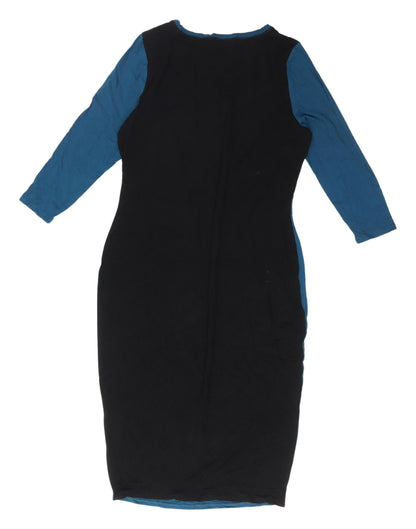 Love Label Women's Blue Black Bodycon Dress Size 16