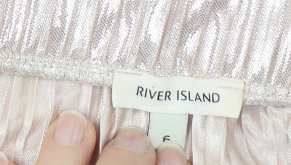 Womens UK Size 10 River Island Silver Camisole Blouse