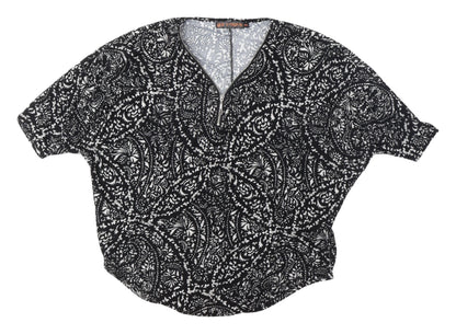 Womens UK Size M QED London Black Tunic Blouse