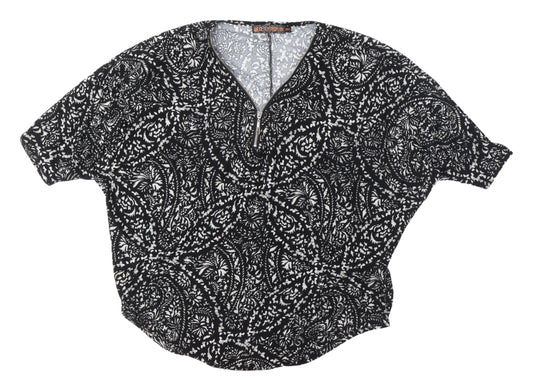 Womens UK Size M QED London Black Tunic Blouse