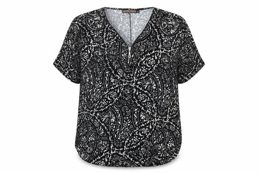 Womens UK Size M QED London Black Tunic Blouse