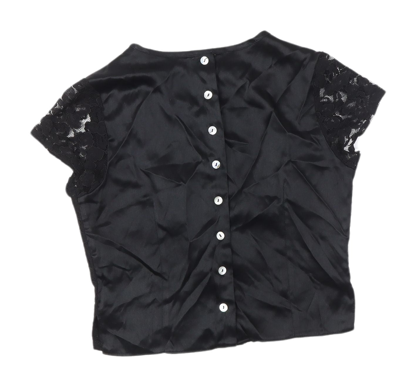 Womens UK Size 8 Topshop Black Lace Blouse