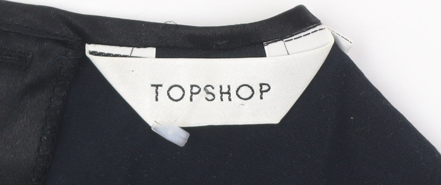 Womens UK Size 8 Topshop Black Lace Blouse