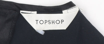Womens UK Size 8 Topshop Black Lace Blouse