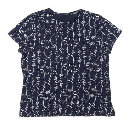 Womens UK Size 18 Marks and Spencer Blue Basic T-Shirt