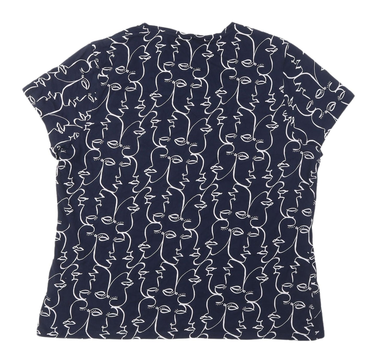Womens UK Size 18 Marks and Spencer Blue Basic T-Shirt